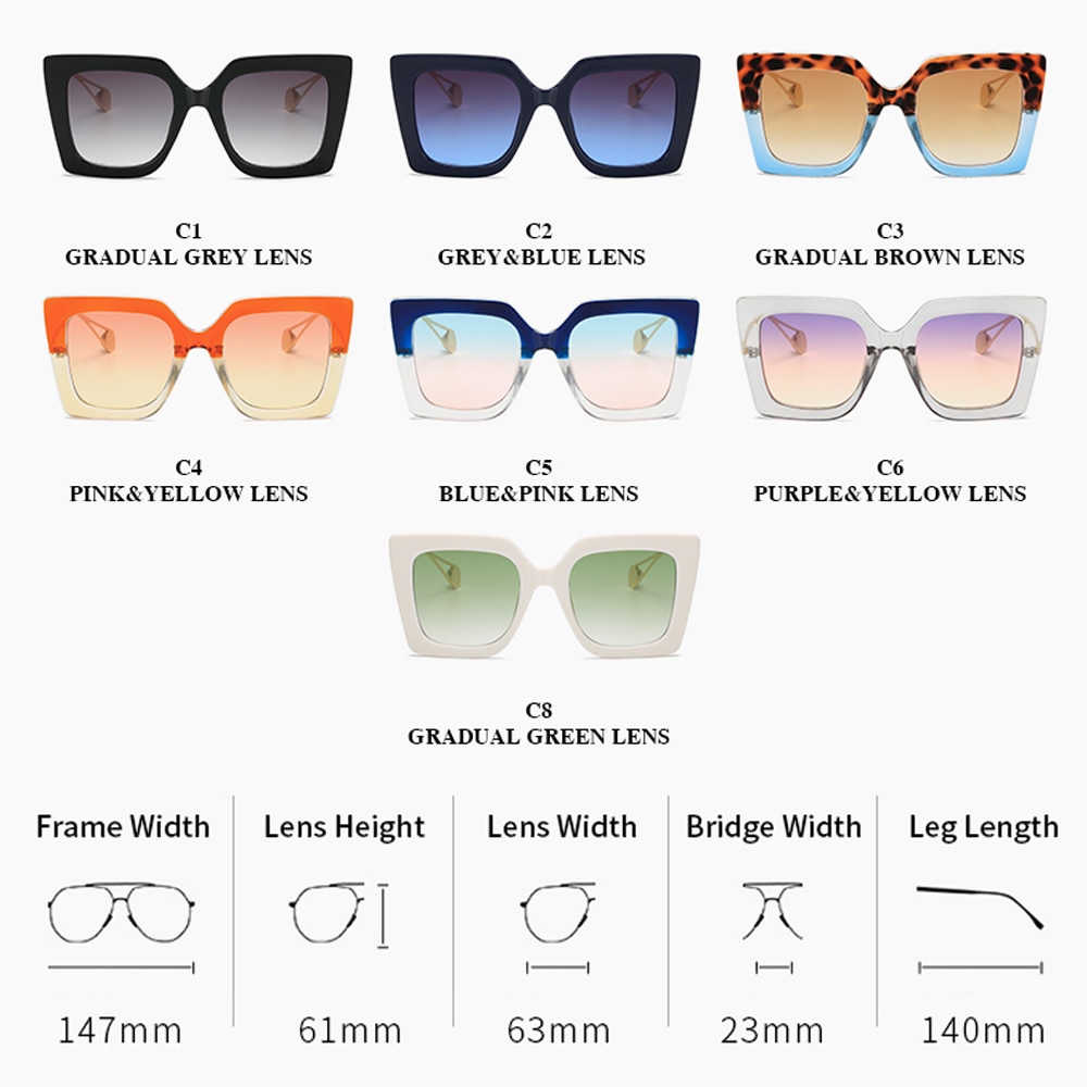 European style square frame sunglasses - Image 3