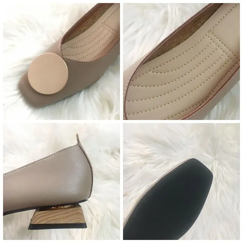 Metal round button shoes