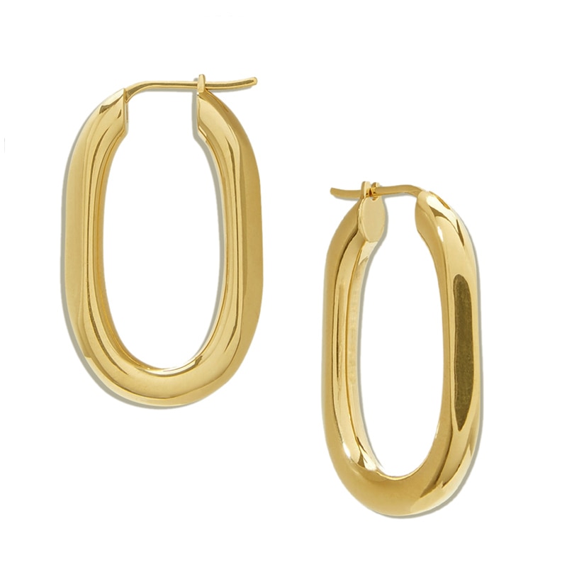 Long geometric U-shaped exaggerated large earrings