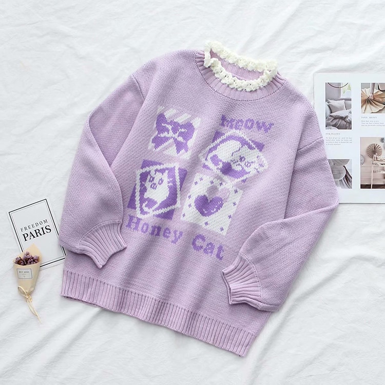 Long sleeve cotton sweater