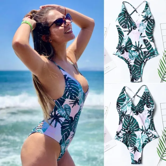 Leaf print bikini Green - Shop at LoveMi