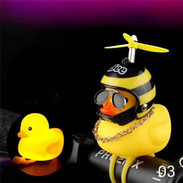 Bicycle yellow duck helmet warning light