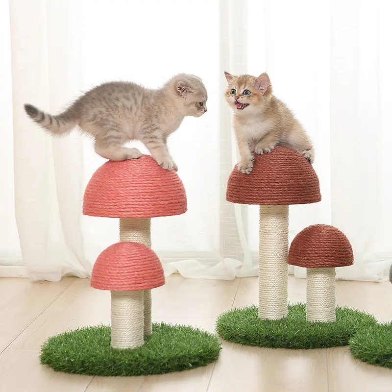 Natural Linen Mushroom Scratching Post
