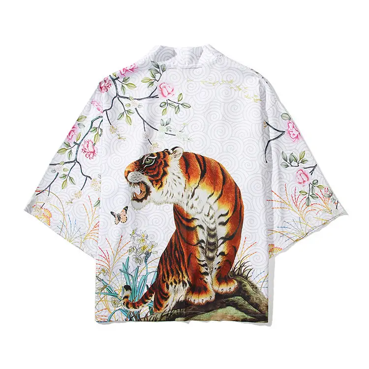 Printed kimono cloak