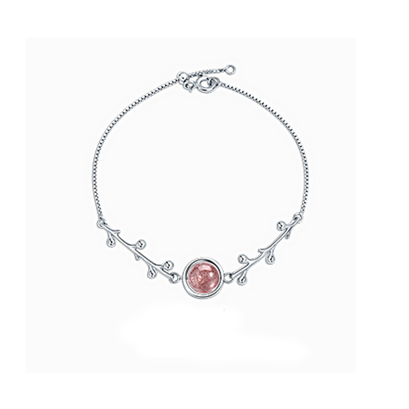 Natural strawberry crystal bracelet