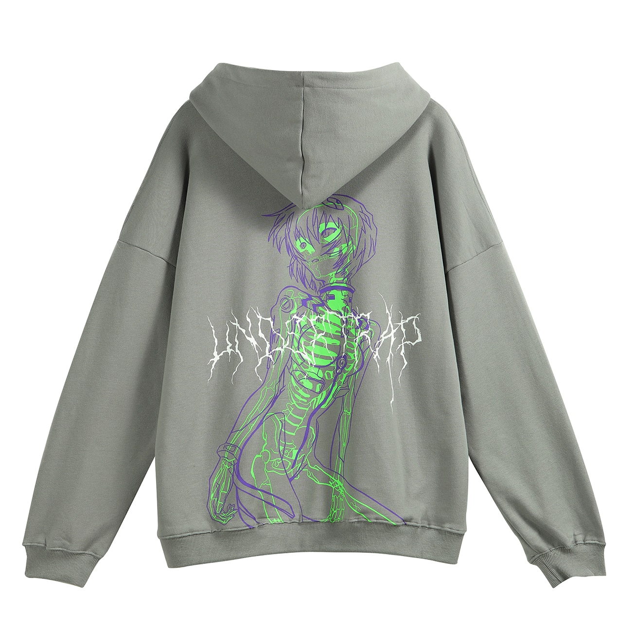Skull print hooded sweatshirt