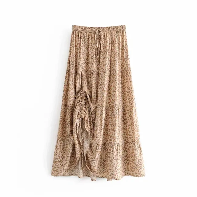 Printed pleated skirt Beige - Shop at LoveMi
