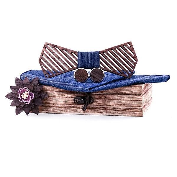 Solid wood European and American wedding bow tie