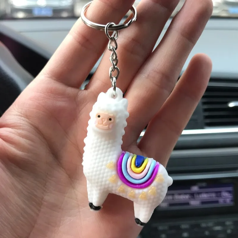 Alpaca keychain pendant - White