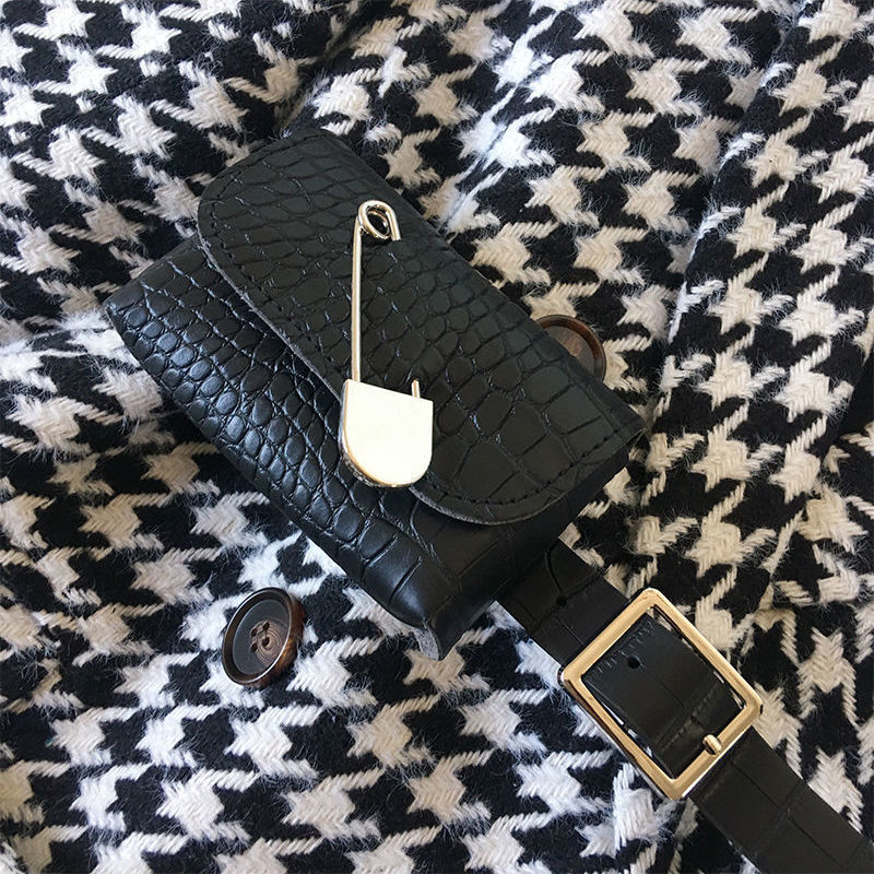 Fashion Small Suit with Waist Bag thousand bird plaid woolen coat thickened loose new autumn and winter coat