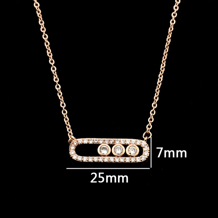 Zircon two-tone necklace