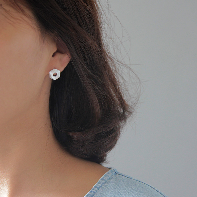 Hexagon personalized Earrings