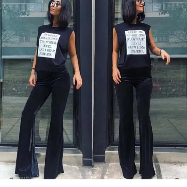 Velvet micro ladies casual pants Black - Shop at LoveMi