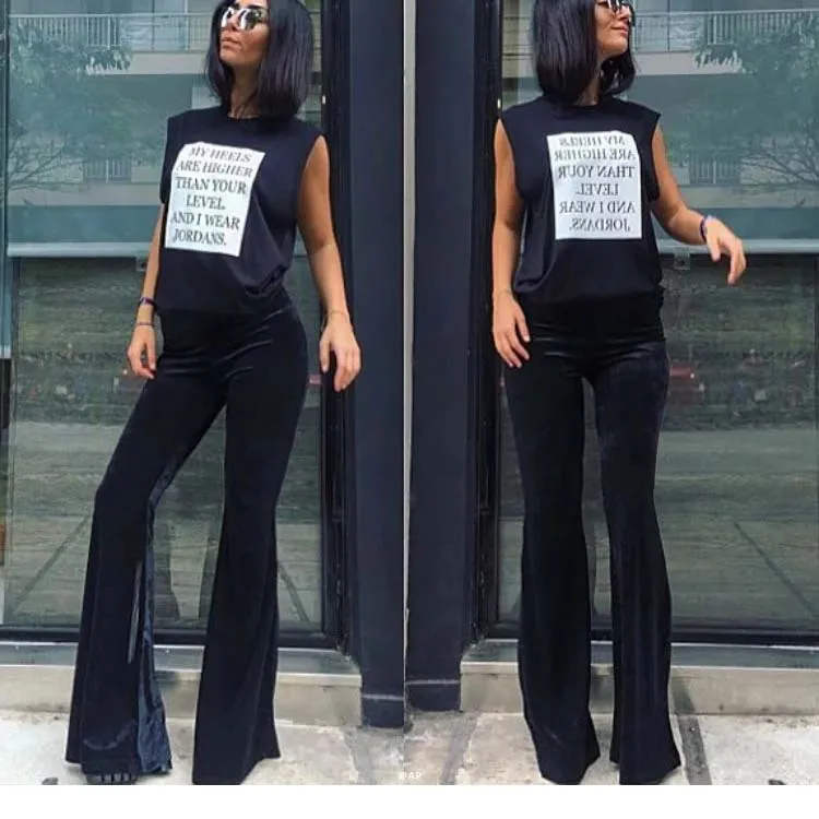 Velvet micro-ladies casual pants - Black