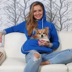 Meow Planet Show Big Pocket Sweatshirt - Blue Pet Coat - View 1