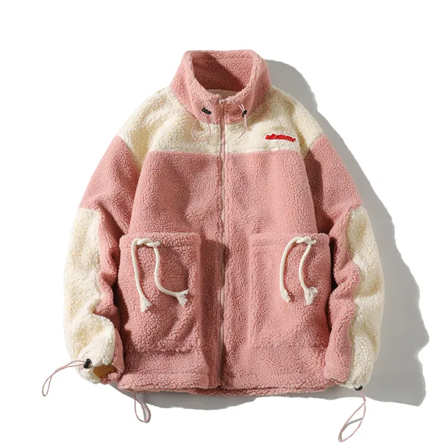 Lamb wool sweater coat Pink - Shop at LoveMi