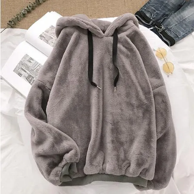 Ladies plus fleece sweater Grey - Shop at LoveMi