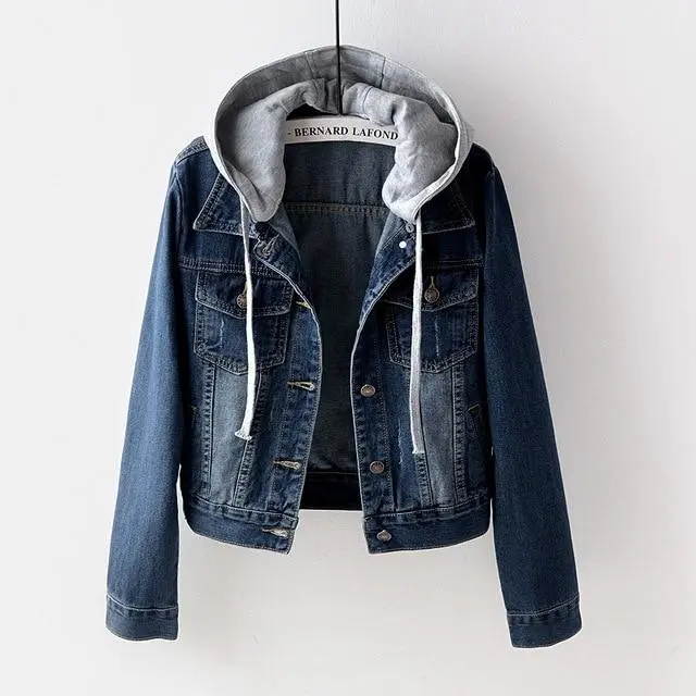Winter denim cotton coat Dark Blue No Velvet - Shop at LoveMi