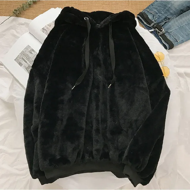 Ladies plus fleece sweater Black - Shop at LoveMi