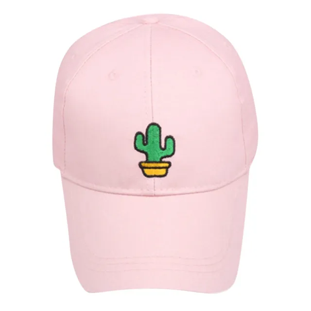 Cactus Embroidered Baseball Cap Pink - Shop at LoveMi