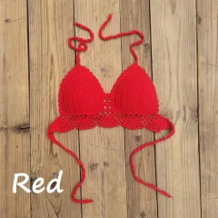 Boho crochet bra - Red - View 1