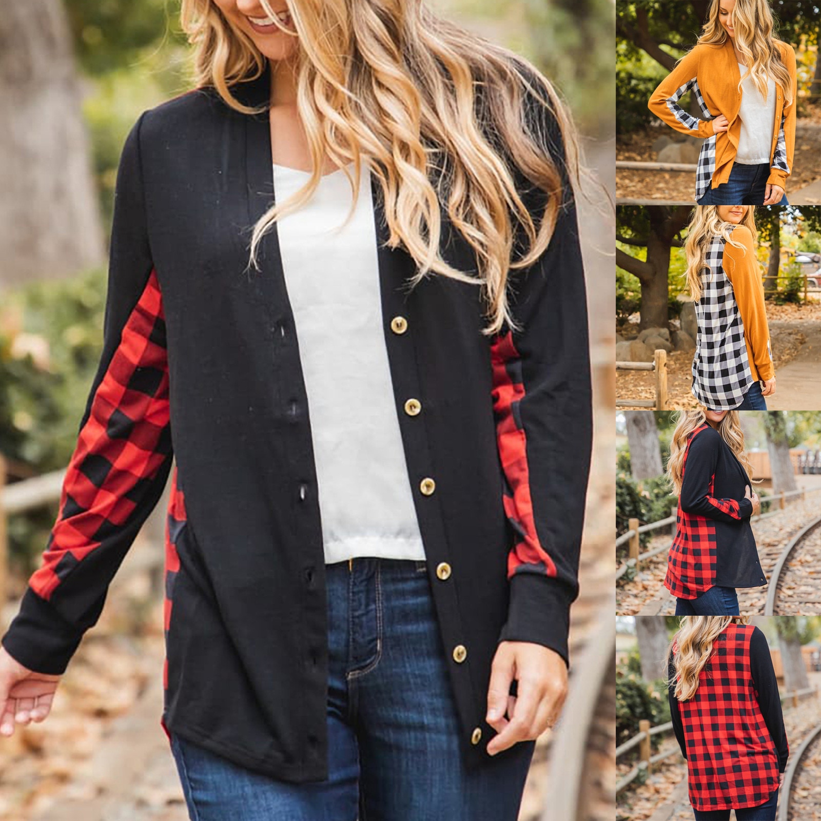 Scarf Collar contrast cardigan