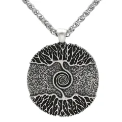 World tree double-sided pendant - Silver - View 1