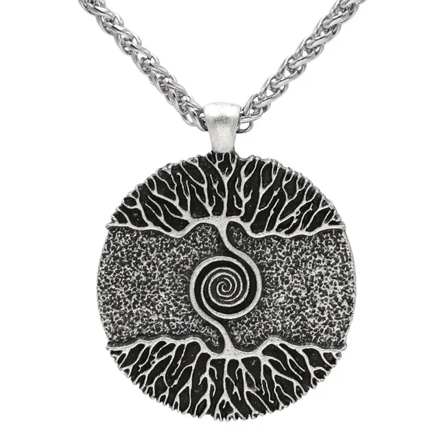 World tree double-sided pendant - Silver