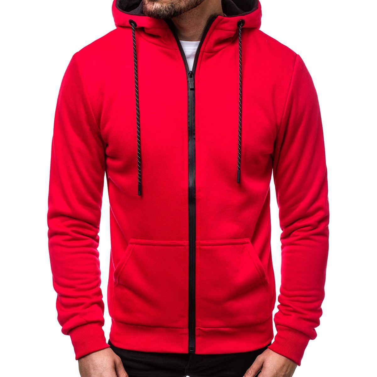 Solid color and velvety thickened cardigan