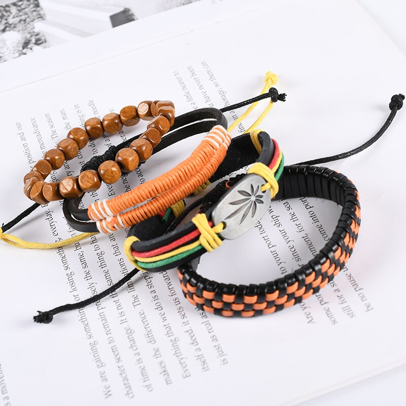 Leather woven bracelet