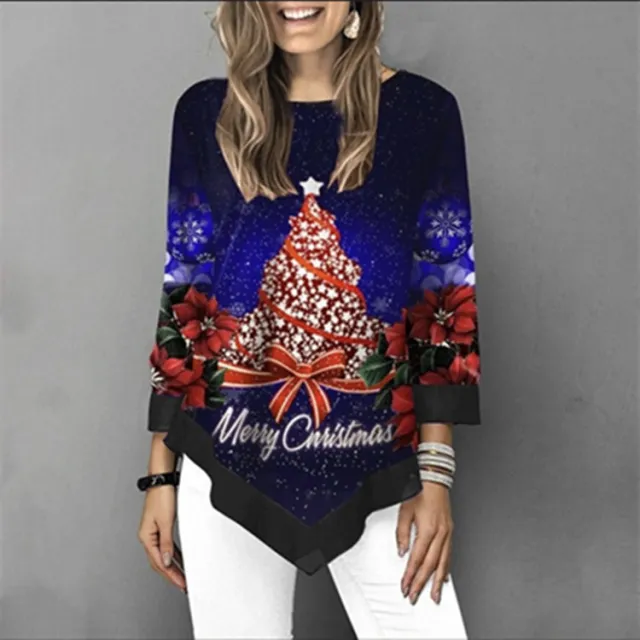 3/4 sleeve round neck shirt Blue - Shop at LoveMi