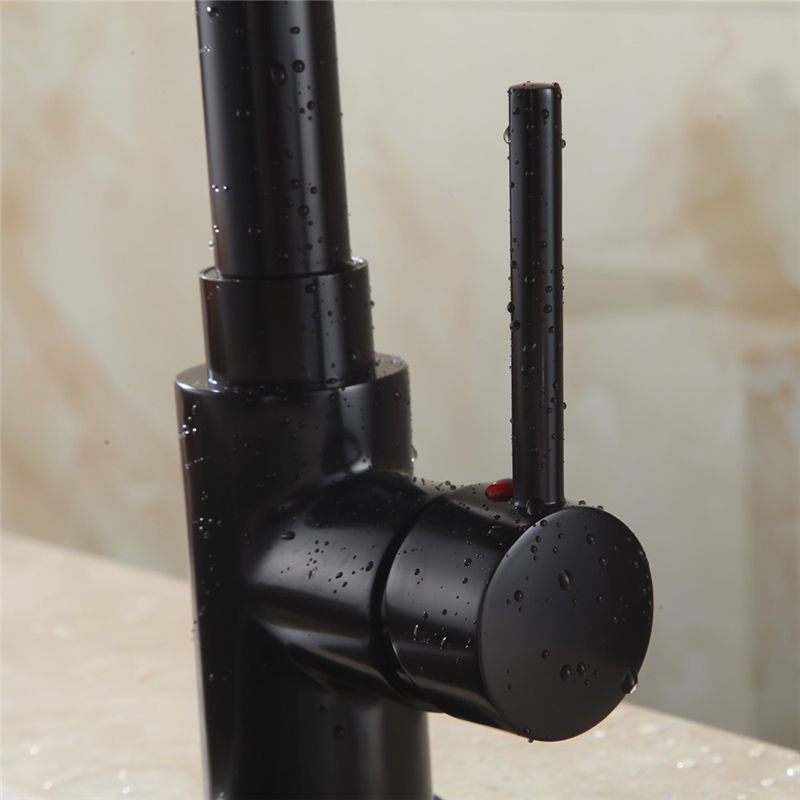 All copper retractable swivel faucet for hot and cold water