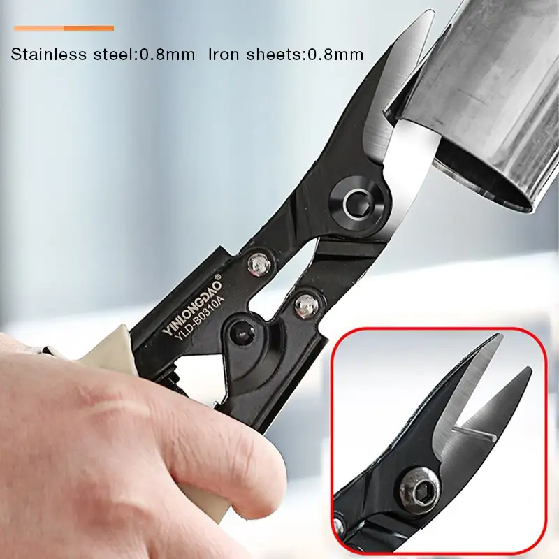 Aluminum gusset plate aviation iron shear with keel