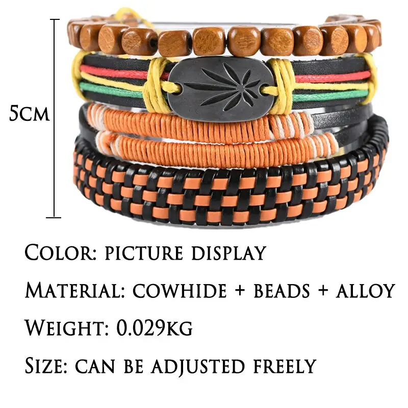 Leather woven bracelet