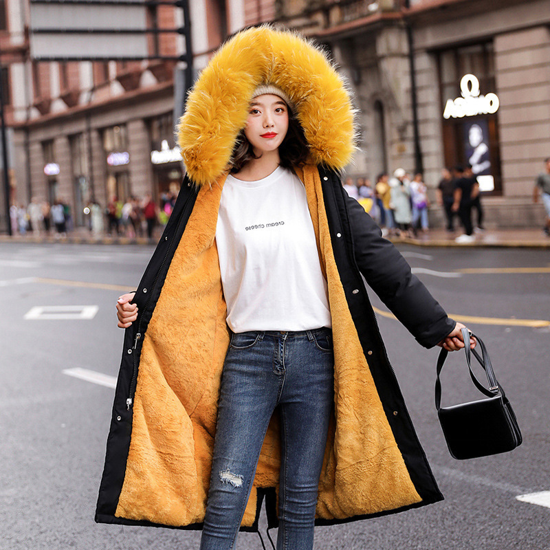 Large fur collar down padded jacket