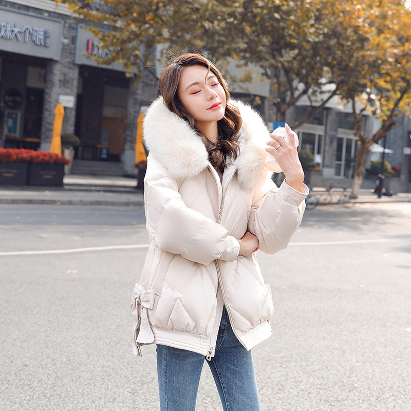 Title 1, Fashionable thick cotton padded jacket with fur...