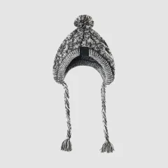 Winter Fashion Dog Hat Windproof Fluffy Knitted Polar Pom Hat - Black - View 1