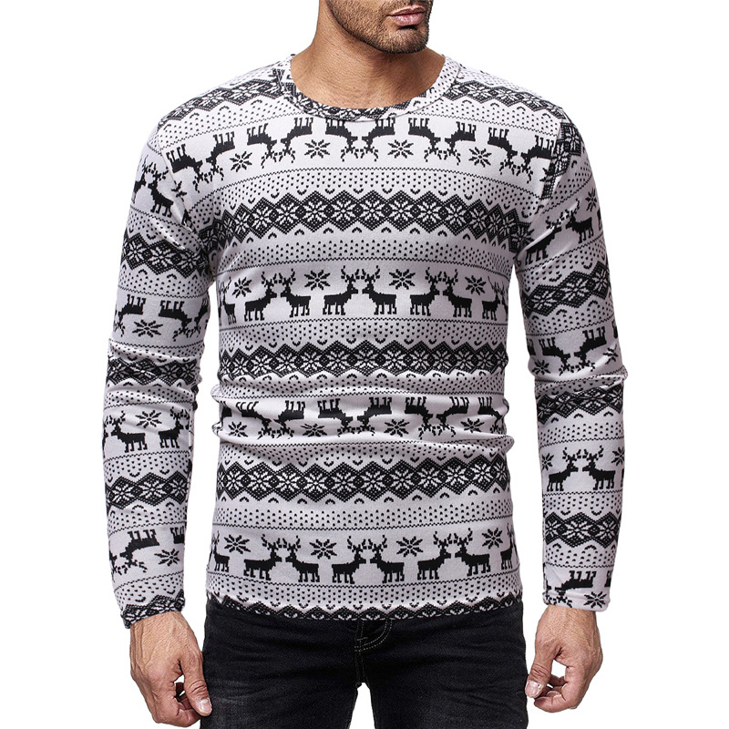 Men's round neck long sleeve T-shirt