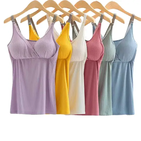 Breast Feeding Vest with Cross Elastic Bra