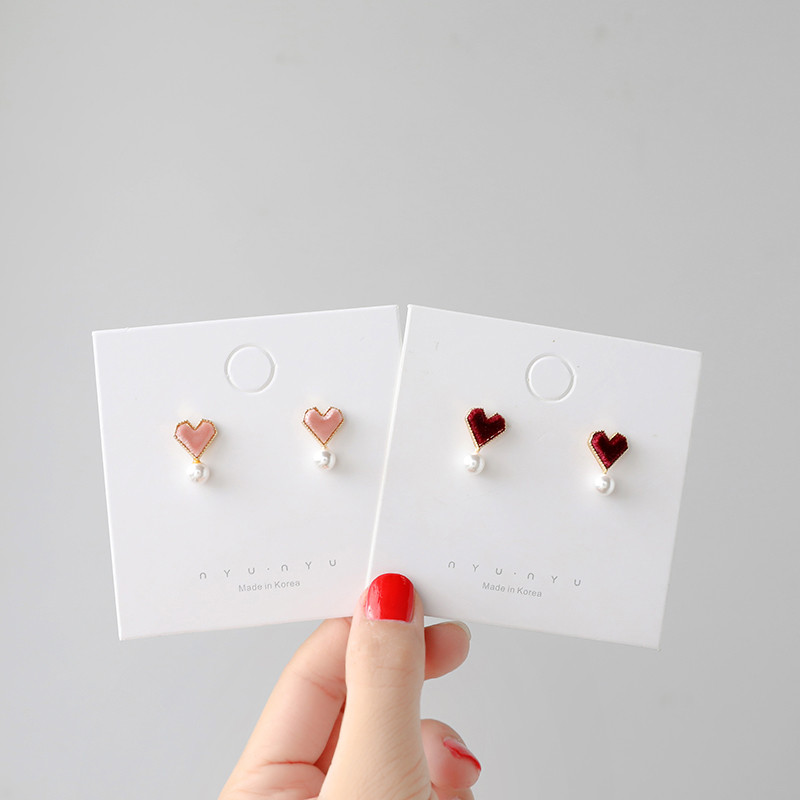 Love flocking pearl earrings