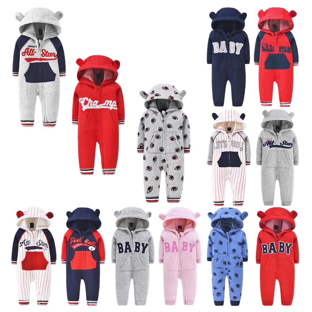 Double layer sweater baby one-piece romper