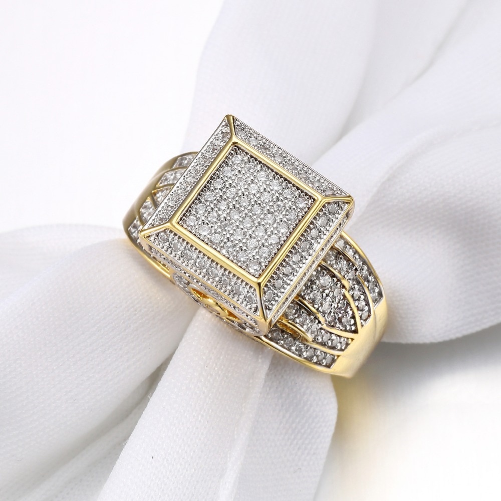 Punk Creative 925 Silver Cubic Zirconia Square Ring