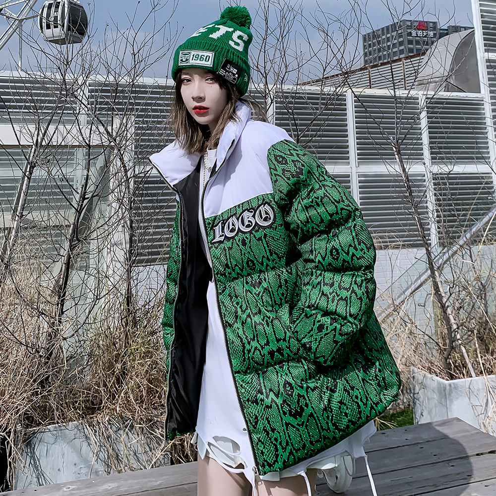 Snake print cotton jersey