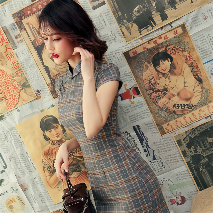 Casual retro Republican style cheongsam dress