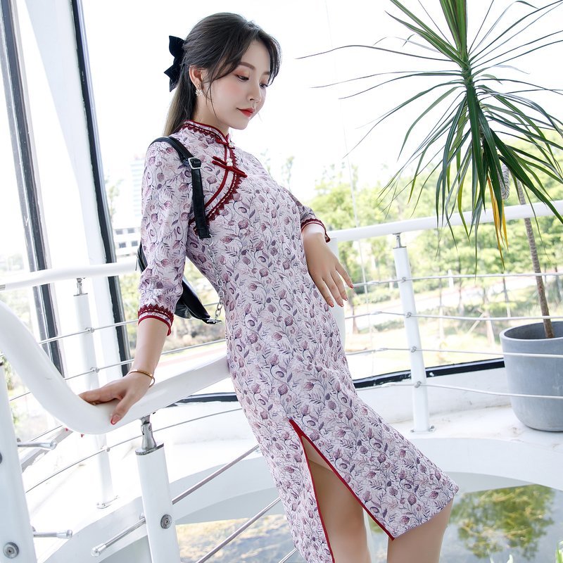 Chinese cheongsam long elegant women's dress