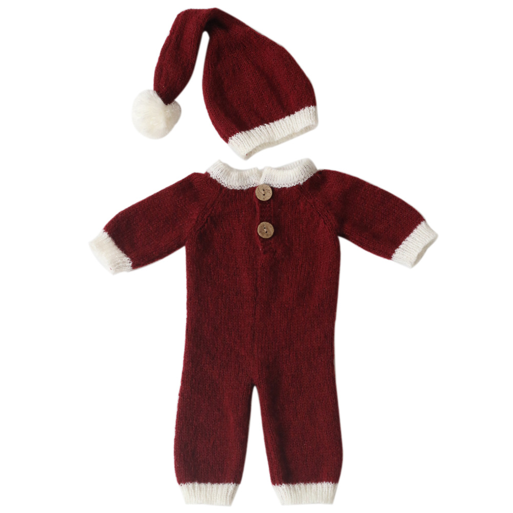 newborn clothing Christmas mohair hat jumpsuit suit