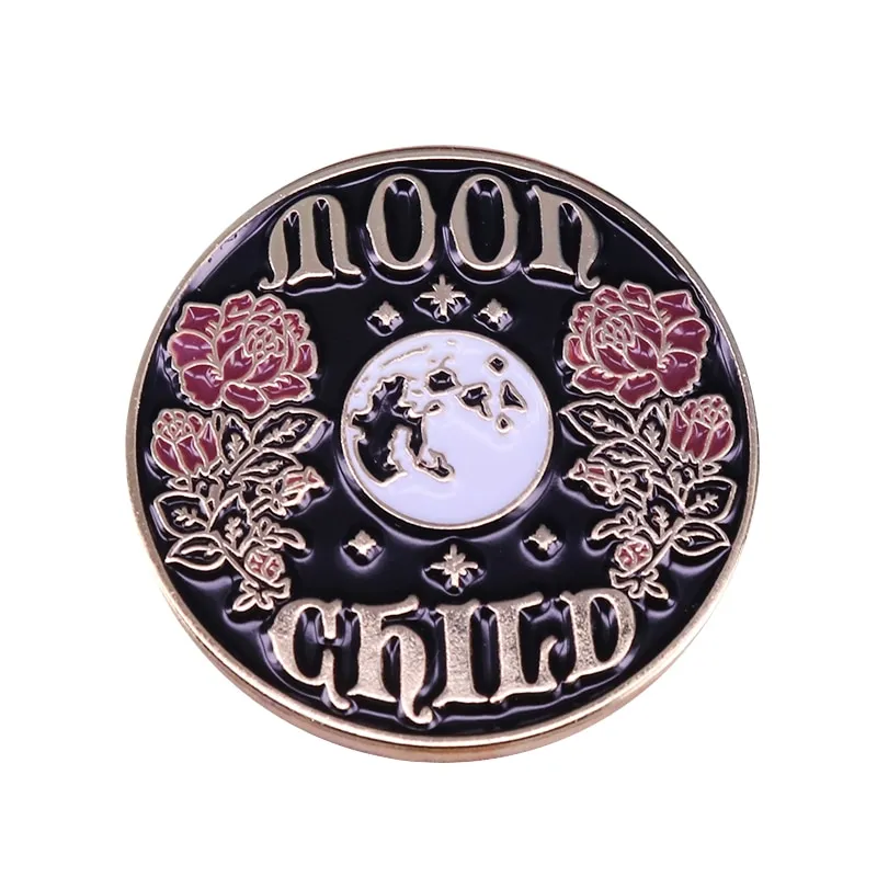Gorgeous moon brooch clothes bag decorations - Golden