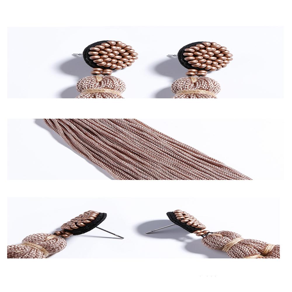 Bohemian hand-woven rope knot tassel earrings