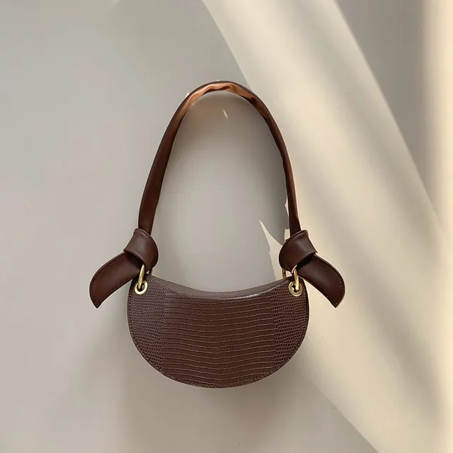One shoulder armpit bag women bag all match crescent bag Brown - Shop at LoveMi