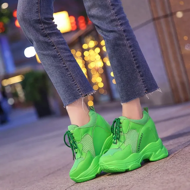 Elevated Shallow Mouth Sports Daddy Shoes in the Trifle Green - Shop at LoveMi